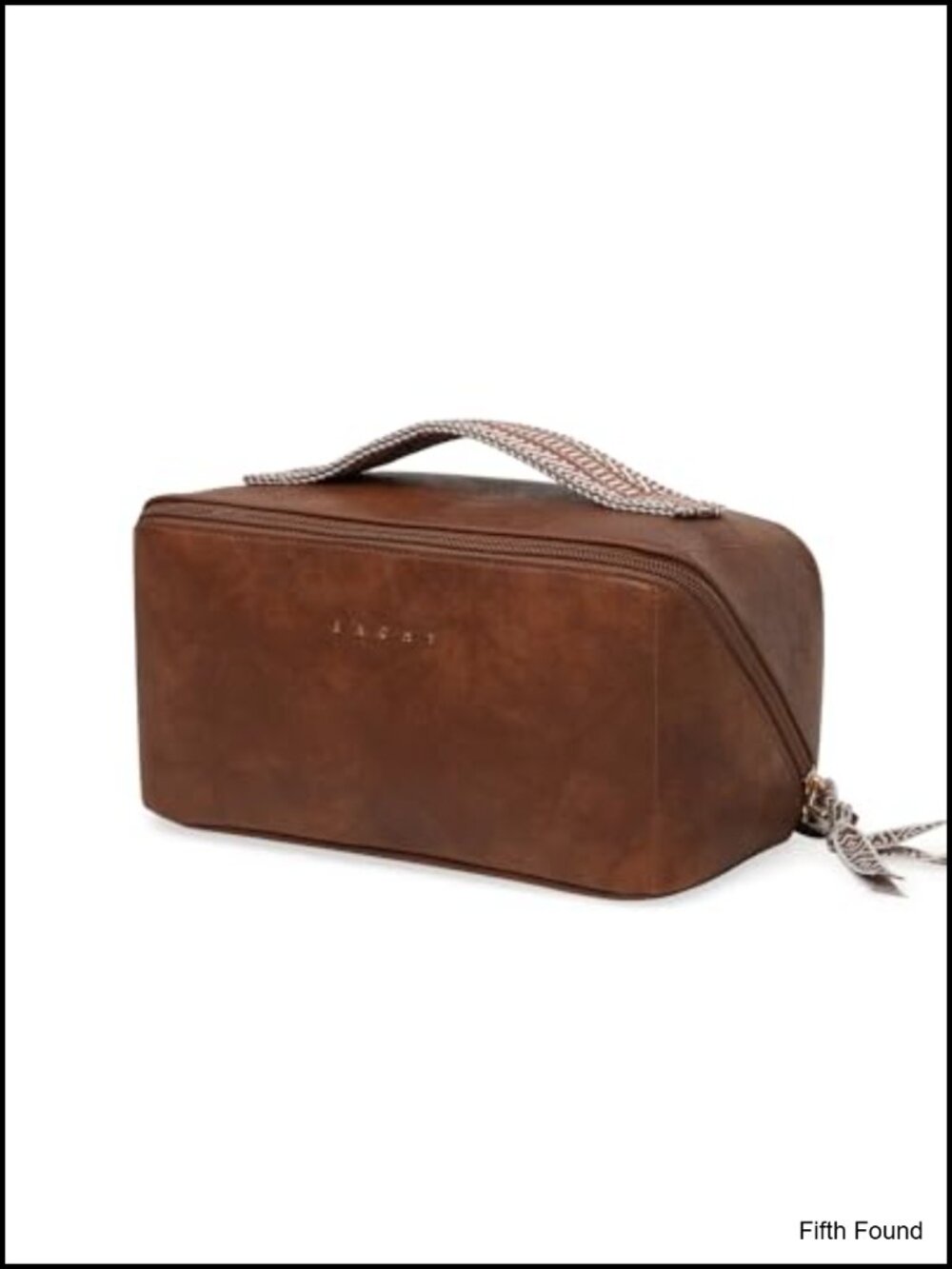 PU Leather Travel Makeup Bag Brown Medium Cosmetic Toiletry Organizer